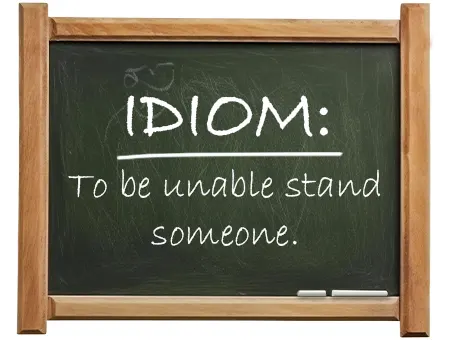 english idiom to be unable stand someone