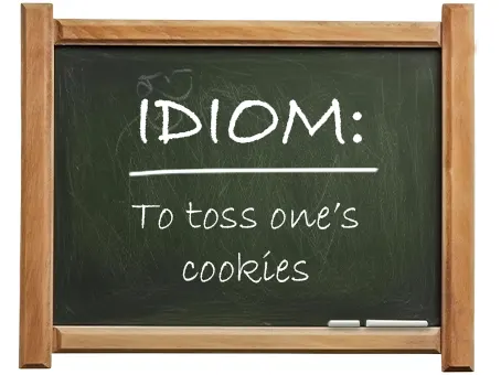 english idiom to toss one’s cookies