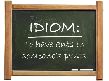 english idiom to have ants in someones pants